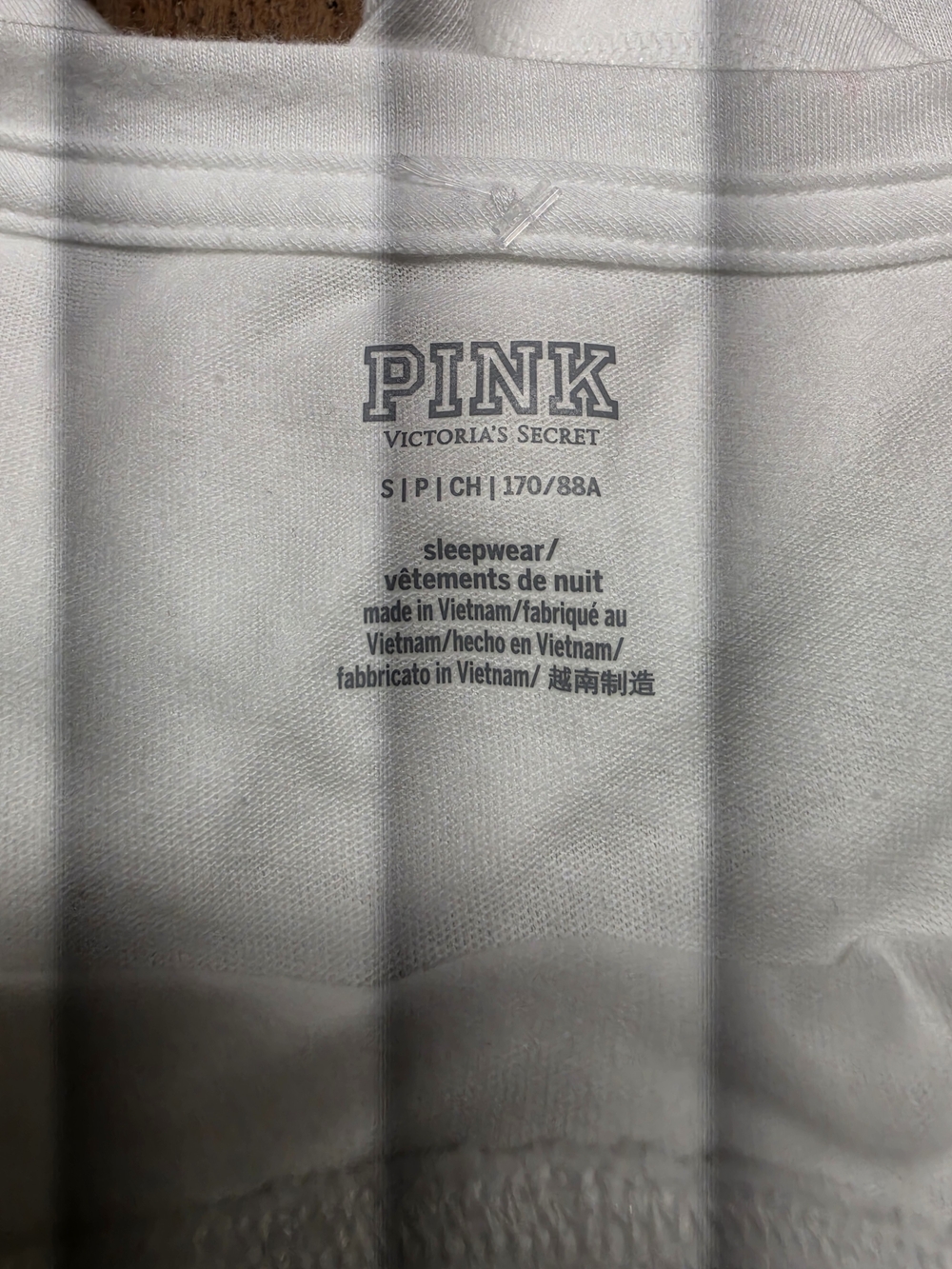PINK Victoria's Secret White Crew Neck Tee with Subtle Logo - Picture 3 of 5